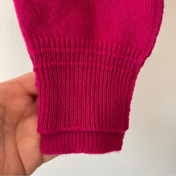 Helmut Lang cropped cashmere sweater in magenta pink Medium knit designer crew - Picture 6 of 13